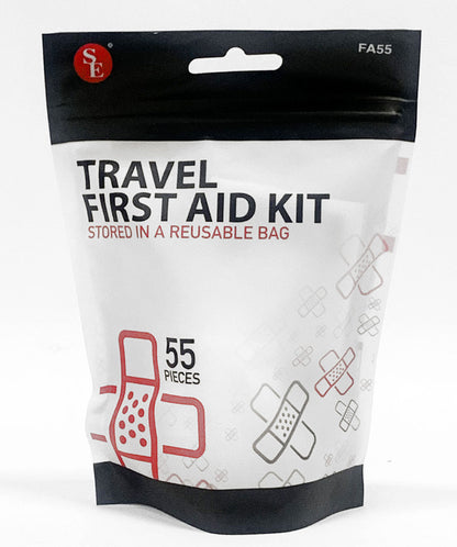 Travel First Aid Kit 55pc in Reusable Waterproof Bag quakekits.com