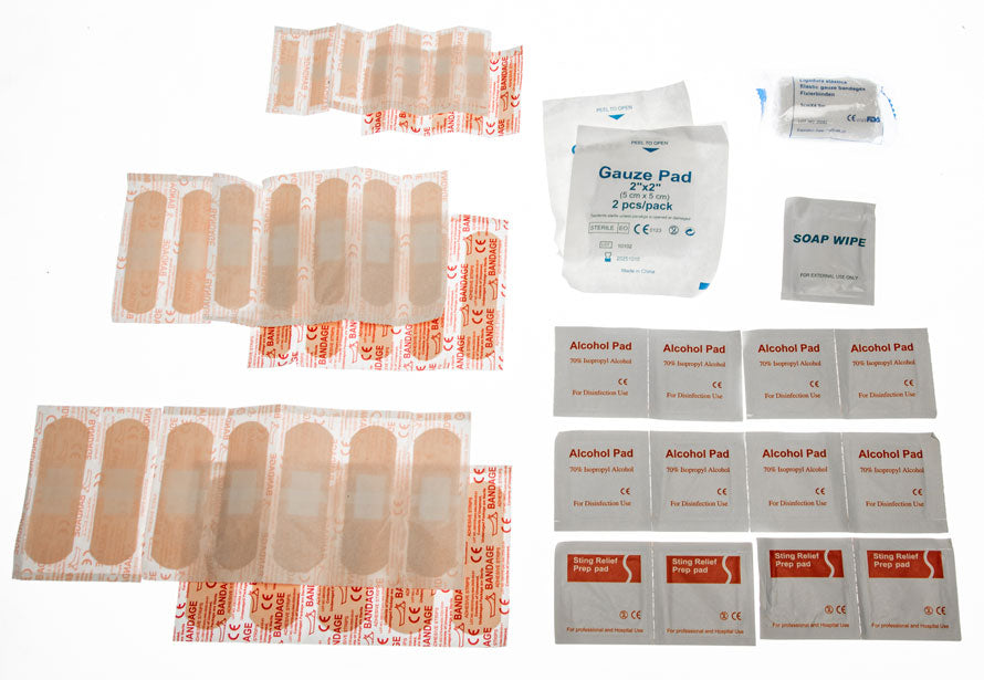 Travel First Aid Kit 55pc in Reusable Waterproof Bag quakekits.com