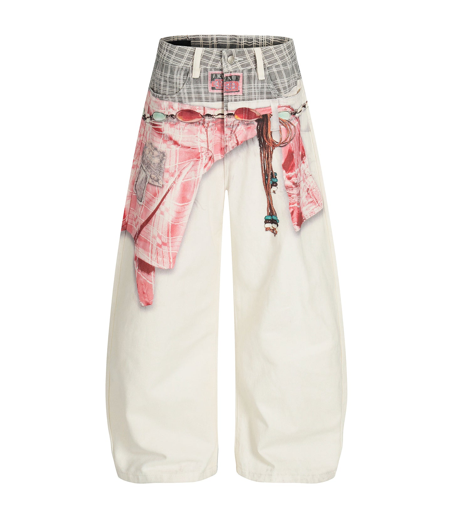 PINK SAGGED DENIM