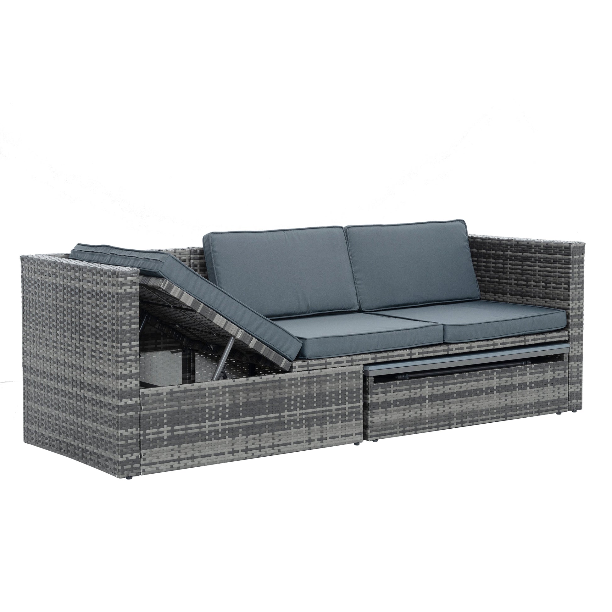 Patio Furniture, Outdoor Furniture, Seasonal PE Wicker Furniture,5 Set Wicker Furniture With Plywood Coffee Table V.I.P Digital Presence