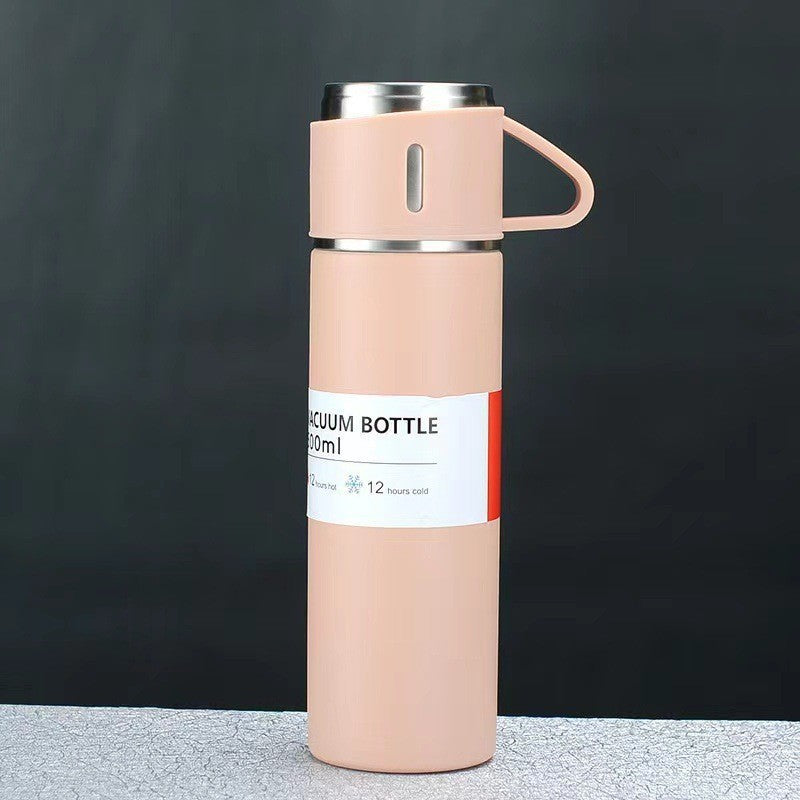 A cup of three-lid thermos cup portable fashion gift box set stainless steel cup