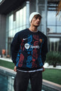 FC Barcelona Oversized Sweatshirt - Iconic Logo Casual Sportswear Withinblack