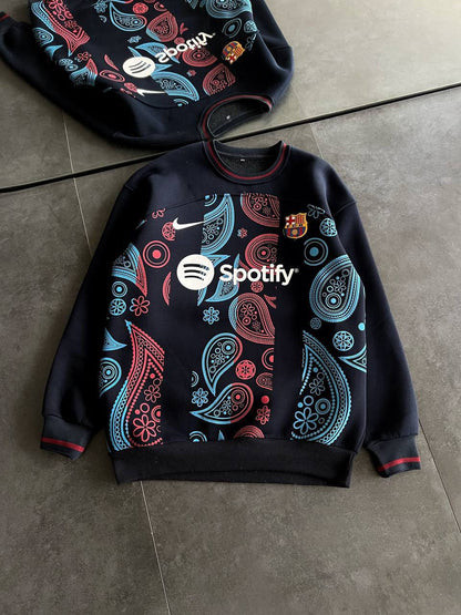 FC Barcelona Oversized Sweatshirt - Iconic Logo Casual Sportswear Withinblack