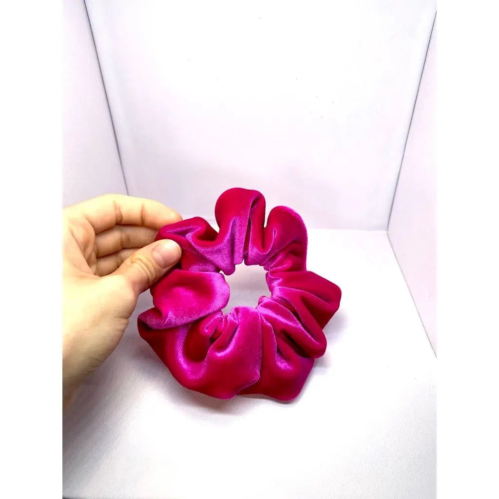 Mini Neon Pink Velvet Scrunchie Enchanted Scrunch