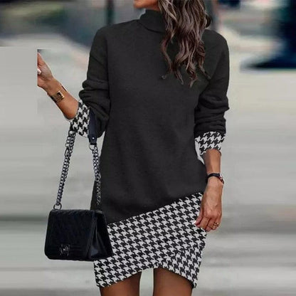 Wild West Chic Long-Sleeved High-Neck Irregular Dress for Cowgirls Country in My Heart