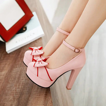 New Women's Waterproof Chunky Heels with Strap