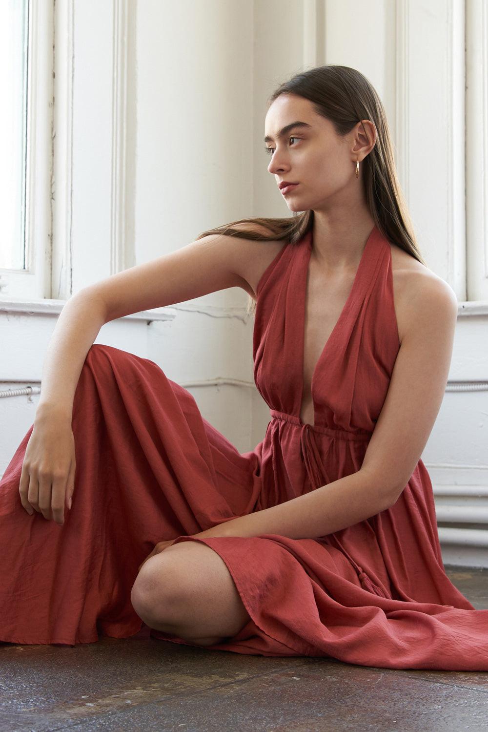SHARE YOUR GLOW WOVEN MAXI DRESS Flying Tomato