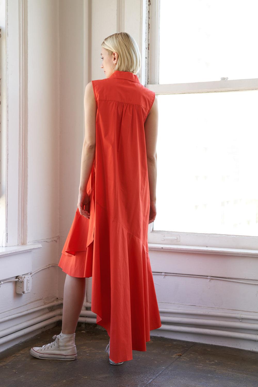 LOOKING MY WAY WOVEN MIDI DRESS Flying Tomato