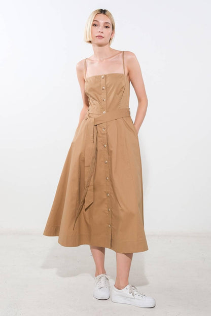 PROOF OF PERFECTION WOVEN MIDI DRESS Flying Tomato