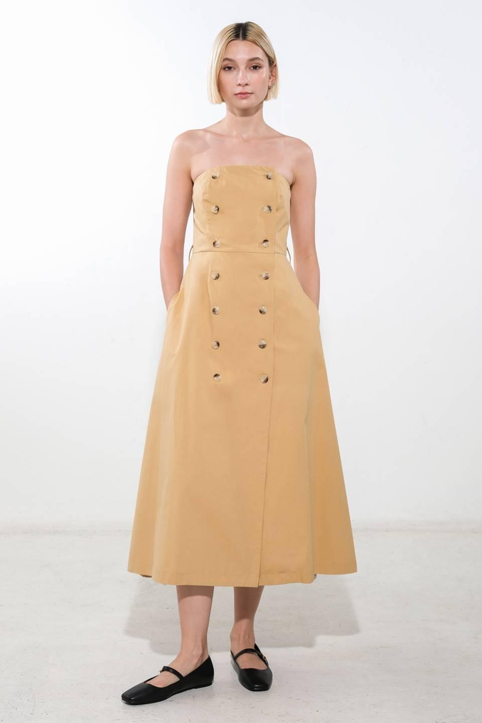 FOLLOW YOU EVERYWHERE WOVEN MIDI DRESS Flying Tomato