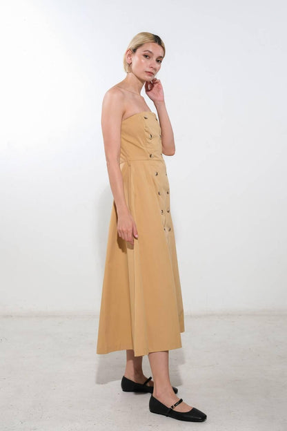 FOLLOW YOU EVERYWHERE WOVEN MIDI DRESS Flying Tomato
