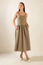LIGHT UP THE SKY WOVEN MIDI DRESS Flying Tomato