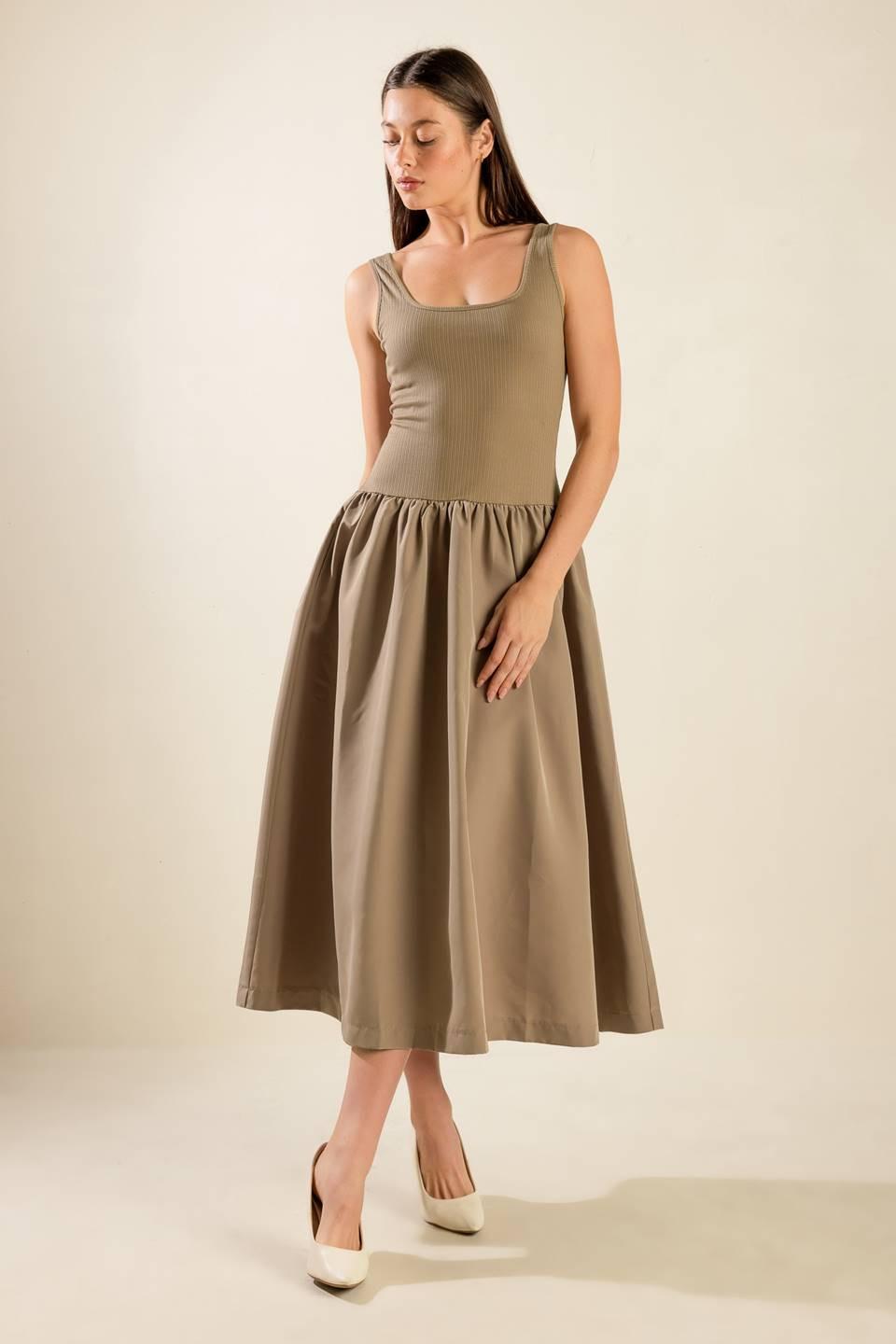 LIGHT UP THE SKY WOVEN MIDI DRESS Flying Tomato