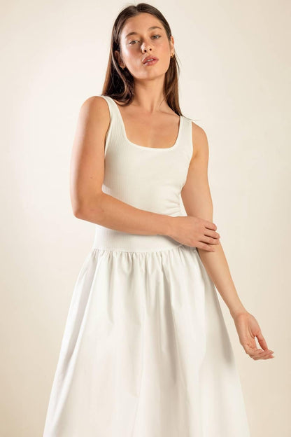 LIGHT UP THE SKY WOVEN MIDI DRESS Flying Tomato