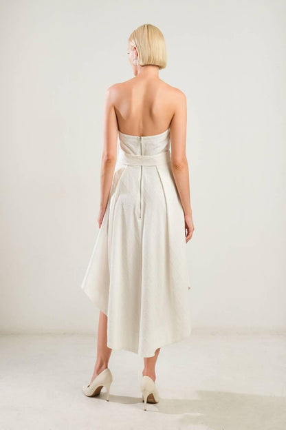 LIFE'S COMPASS WOVEN MIDI DRESS Flying Tomato