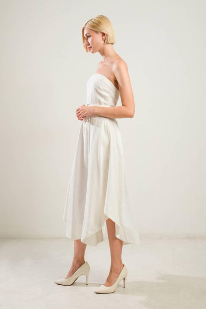 LIFE'S COMPASS WOVEN MIDI DRESS Flying Tomato