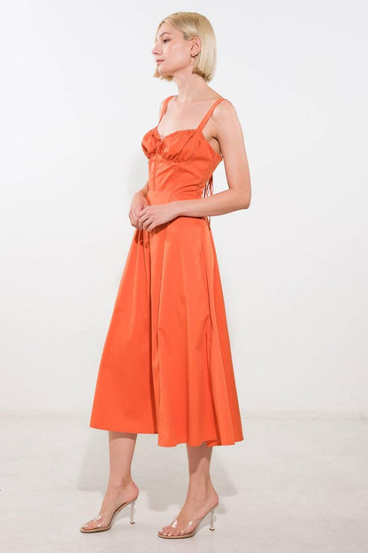 OCEANIC OPULENCE WOVEN MIDI DRESS Flying Tomato