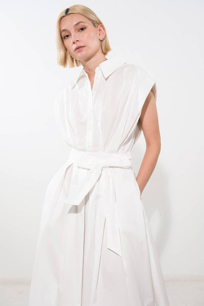 DEEPER CONNECTION WOVEN MIDI DRESS Flying Tomato