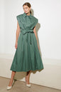DEEPER CONNECTION WOVEN MIDI DRESS Flying Tomato