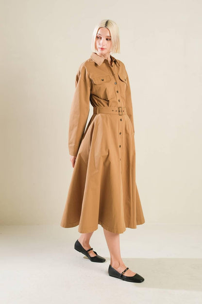 CHARMING DECISION WOVEN MIDI DRESS Flying Tomato