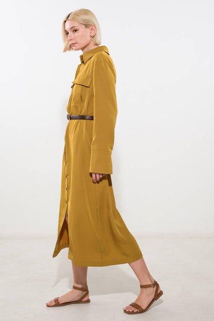 STATE OF BLISS WOVEN MIDI DRESS Flying Tomato