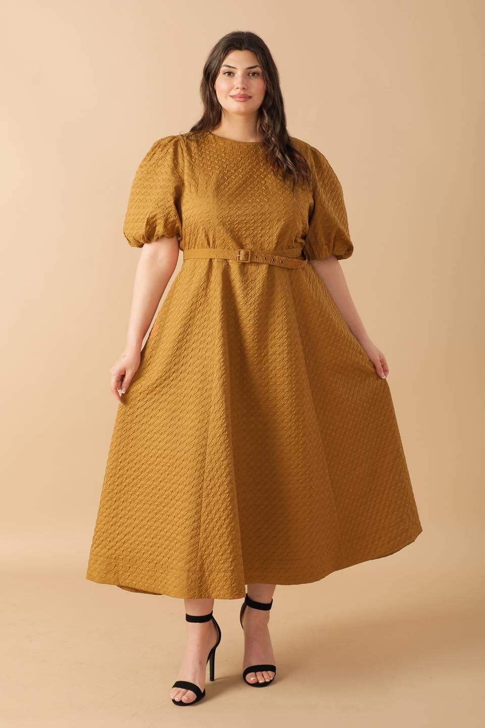 CAN'T STOP ME WOVEN MIDI DRESS Flying Tomato