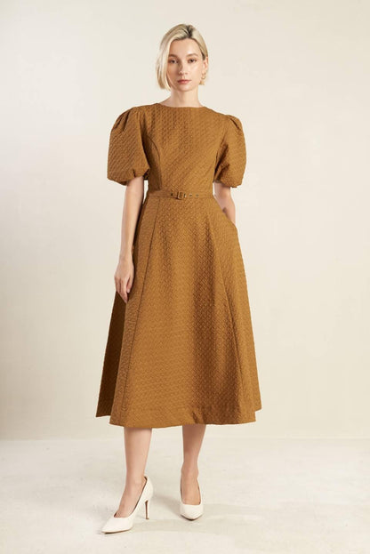 CAN'T STOP ME WOVEN MIDI DRESS Flying Tomato