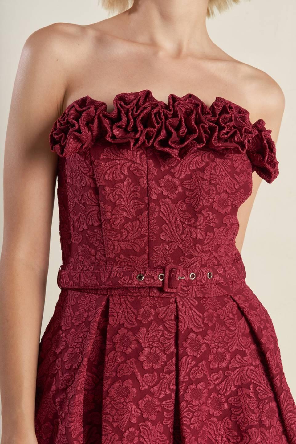 GLORIOUS SHINE WOVEN MIDI DRESS Flying Tomato
