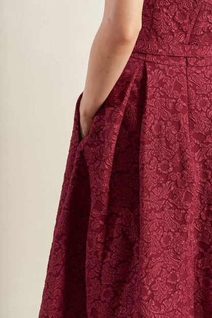 GLORIOUS SHINE WOVEN MIDI DRESS Flying Tomato