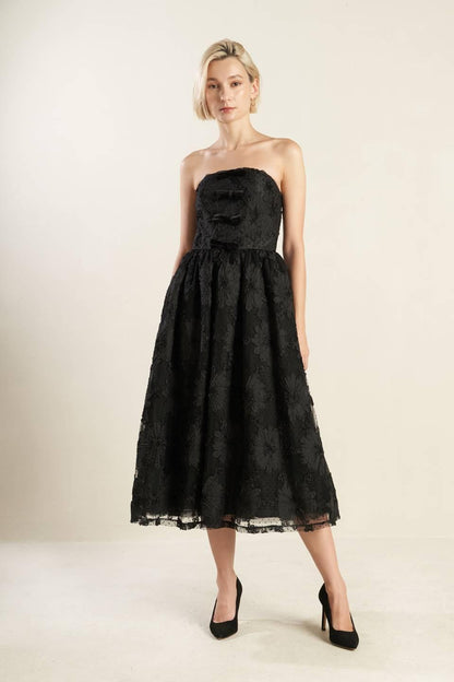 CONFIDENCE GAME LACE MIDI DRESS Flying Tomato
