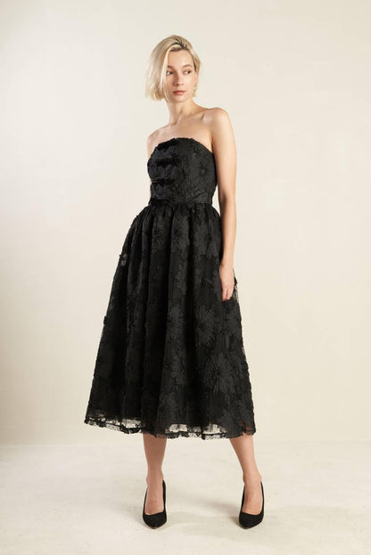 CONFIDENCE GAME LACE MIDI DRESS Flying Tomato