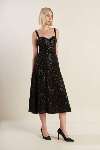 STAPLE MOMENT WOVEN LACE MIDI DRESS Flying Tomato