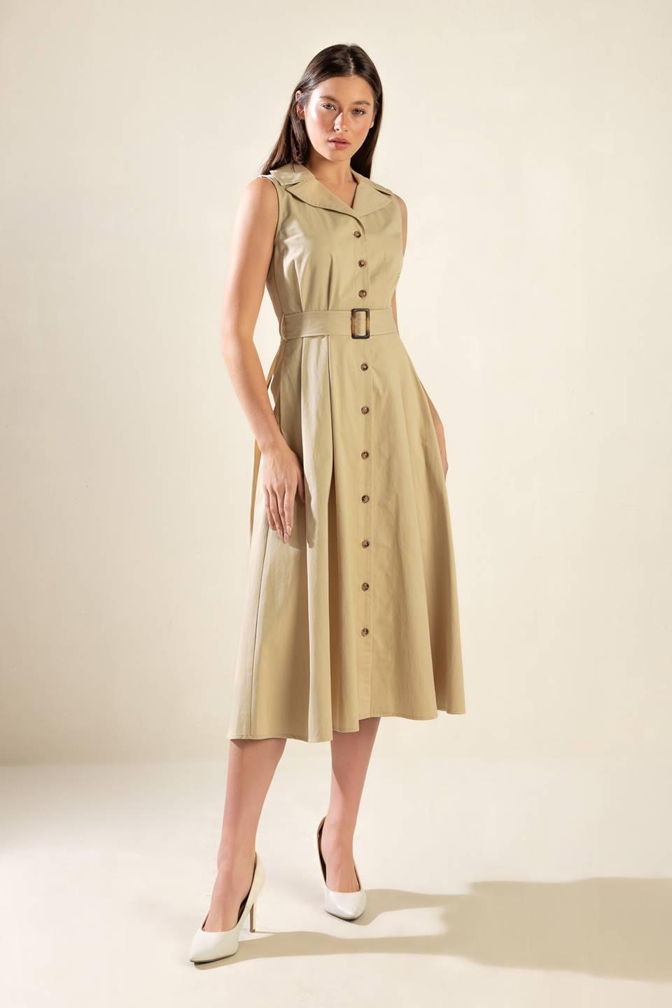 IDEAL APPROACH WOVEN MIDI DRESS Flying Tomato