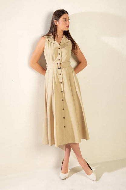 IDEAL APPROACH WOVEN MIDI DRESS Flying Tomato