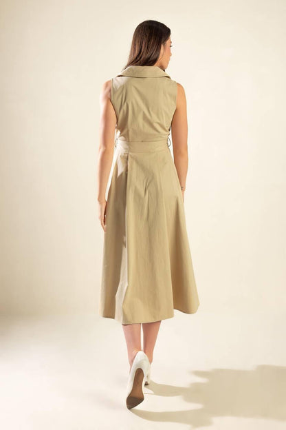 IDEAL APPROACH WOVEN MIDI DRESS Flying Tomato