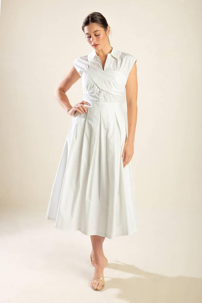 DREAMY IMPRESSION WOVEN MIDI DRESS Flying Tomato