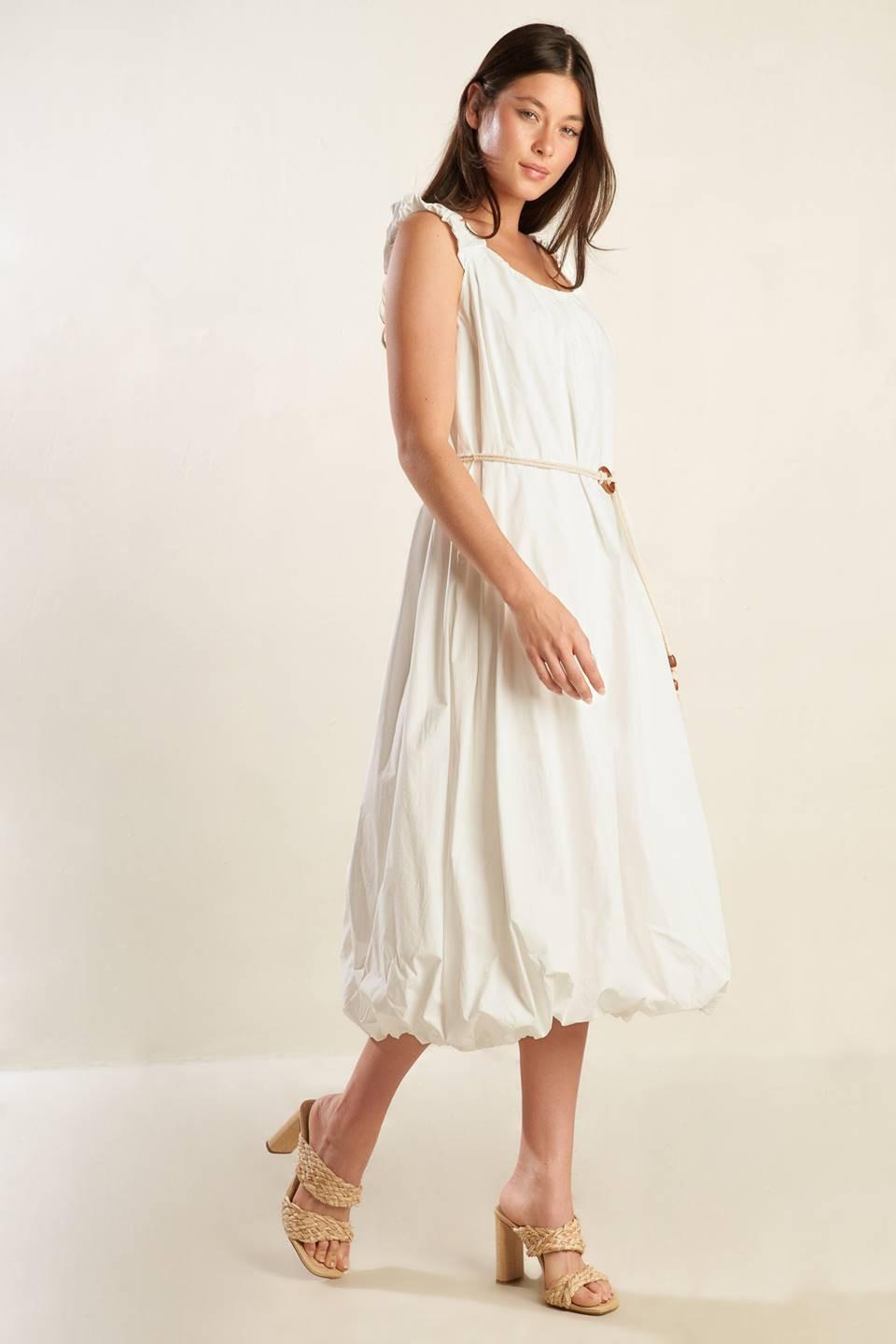 RIVERSIDE SIPS WOVEN MIDI DRESS Flying Tomato