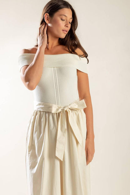SOCIAL SEASON  OFF SHOULDER MIDI DRESS Flying Tomato