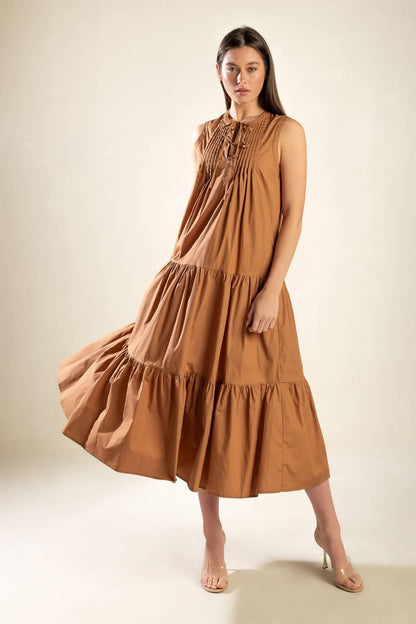 EVERYTHING I WANT WOVEN MIDI DRESS Flying Tomato