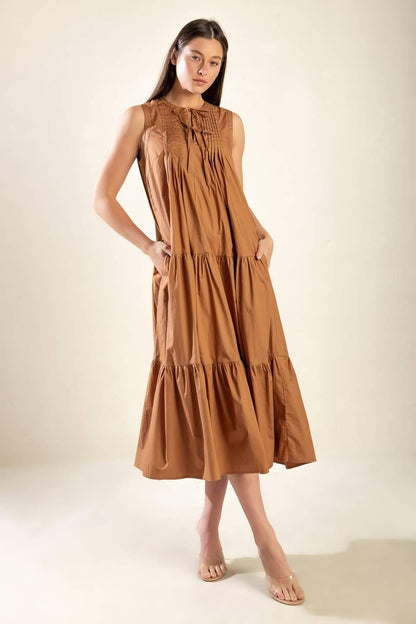EVERYTHING I WANT WOVEN MIDI DRESS Flying Tomato