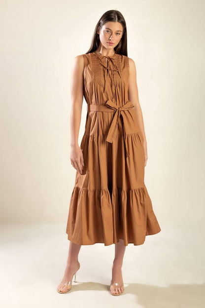 EVERYTHING I WANT WOVEN MIDI DRESS Flying Tomato