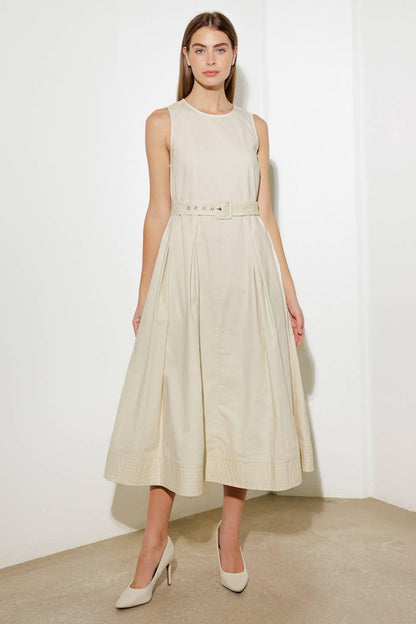 OVER THE WATERS WOVEN MIDI DRESS Flying Tomato