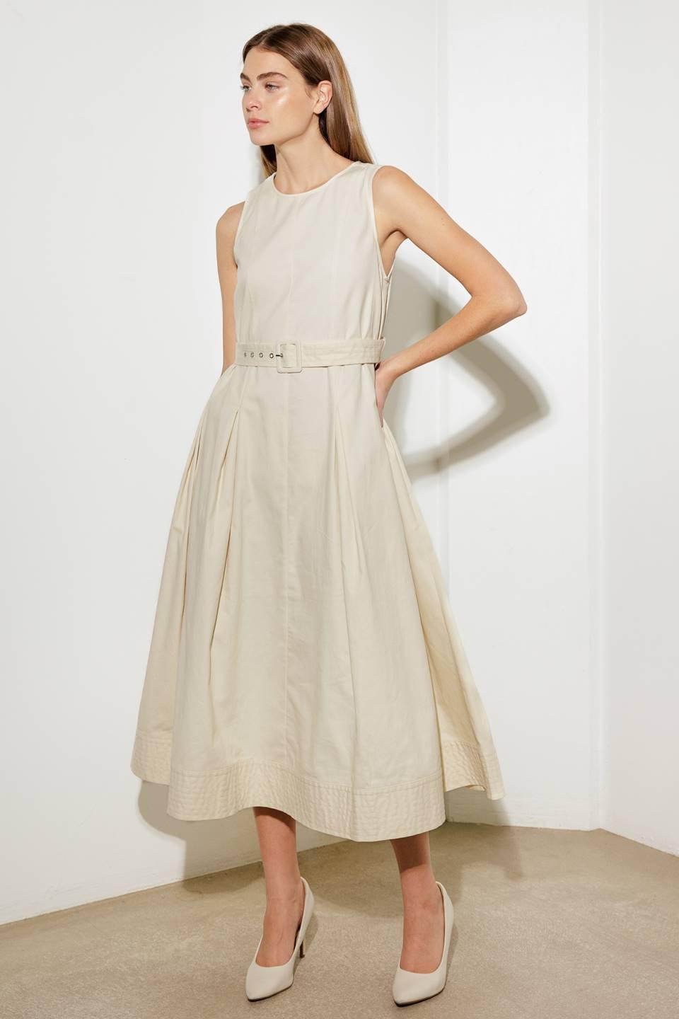 OVER THE WATERS WOVEN MIDI DRESS Flying Tomato