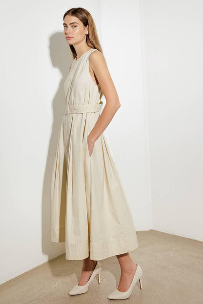 OVER THE WATERS WOVEN MIDI DRESS Flying Tomato