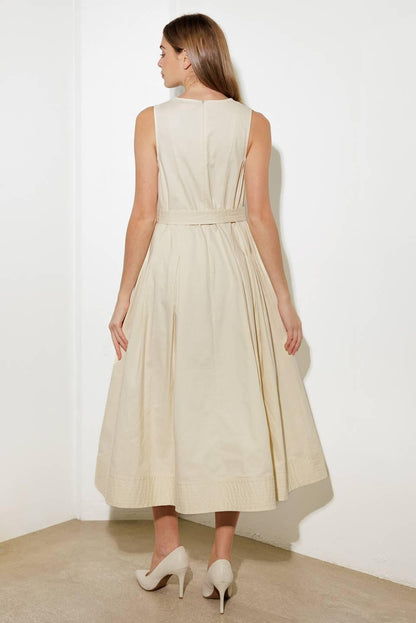 OVER THE WATERS WOVEN MIDI DRESS Flying Tomato