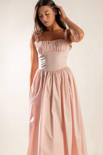 EASILY LOVED WOVEN MIDI DRESS Flying Tomato