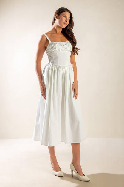 EASILY LOVED WOVEN MIDI DRESS Flying Tomato