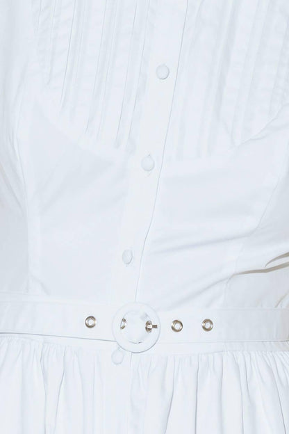 NUE EASE WHITE WOVEN MDI DRESS Flying Tomato
