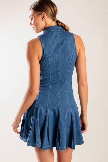 WHERE I WANT TO BE DENIM MINI DRESS Flying Tomato