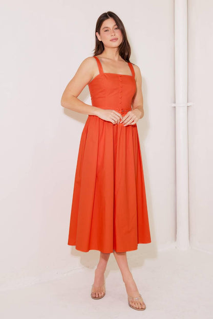 NO TIMELINE TOMATO WOVEN MIDI DRESS Flying Tomato